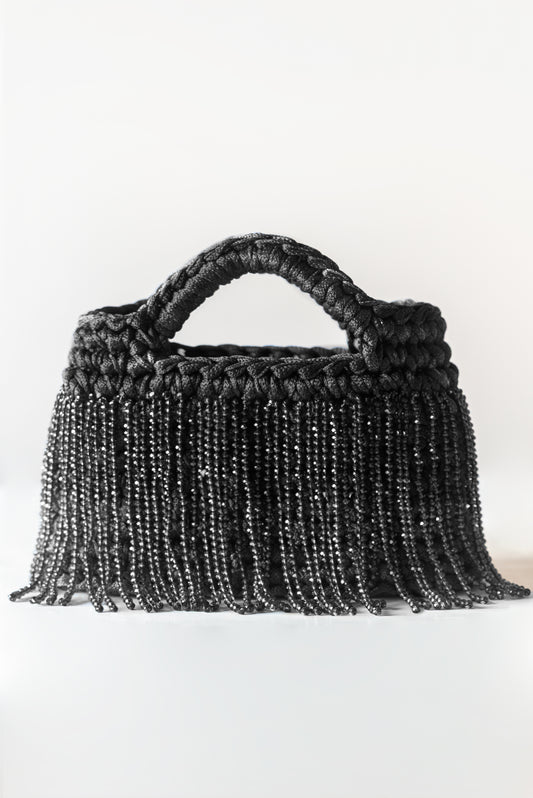 Luce nero con frange lunghe